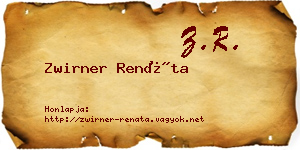 Zwirner Renáta névjegykártya